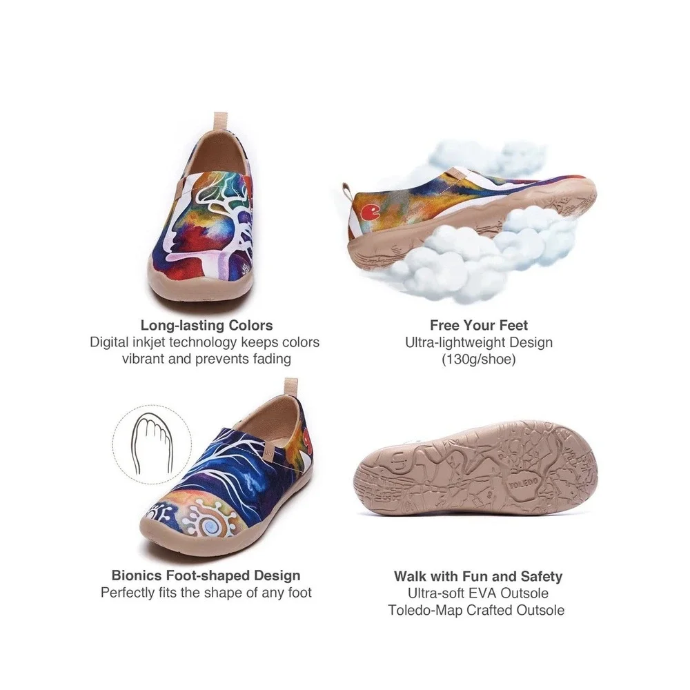 UIN Spain Shoes Women's 9.5 EU 41 Art Travel Slip On Loafers W1010593‎ Toledo